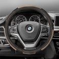 thumbnail image 1 of FH Group FH2002-BEIGEBLACK Deluxe Full Grain Authentic Leather Steering Wheel Cover- BEIGEBLACK, 1 of 5