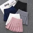 thumbnail image 6 of 3 Packs Girls Solid Pleated Skirts with Shorts Lining, Uccdo 3-11Y Little Girl School Uniform Mini Skirt, Teen Girls Skater Tennis Skirt Skorts, 6 of 7