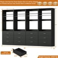 thumbnail image 4 of Homieasy 8FT (96 Inch) Closet Organizer System,Set of 4 - 12 Wood Drawers, 4 Hanging Rods & 4 Shelves, Heavy Duty Walk-in Closet Storage,Black, 4 of 6