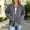 Gray, variant on Womens Full Zip Basic Jacket Loose Fit Long Sleeve Ribbed Tops Fashion Casual Coat with Pockets Khaki Size L