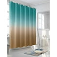 thumbnail image 3 of Teal Brown Ombre Shower Curtain Set, Waterproof Shower Curtains for Bathroom, Turquoise Gradient Modern Abstract Art Washable Fabric Cloth Bath Curtain for Bathtub Decoration with Hooks 48x72 Inches, 3 of 6