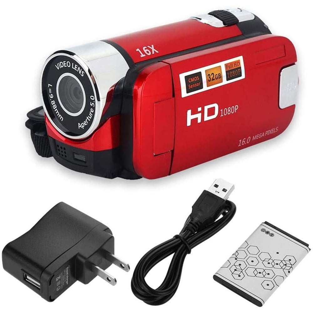LNKOO Video Recording Camcorder, Full HD 270° Rotation 1080P 16X High Definition Digital Camcorder Video DV Camera with 270°Rotation 2.7Inch LCD
