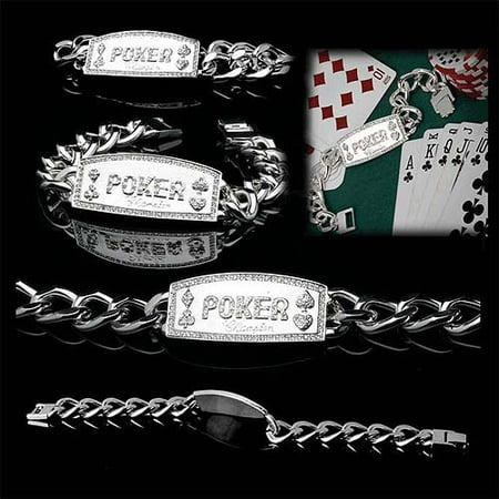 Trademark Poker Silver Link Poker Champion Bracelet