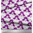 thumbnail image 3 of Soimoi Purple Poly Georgette Fabric Ornate Filigree Damask Fabric Prints By Yard 42 Inch Wide, 3 of 3