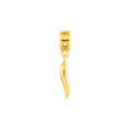 thumbnail image 2 of Italian Horn Dangle Charm .925 Sterling Silver Gold Plated Reflection Beads - QRS1377GP, 2 of 4