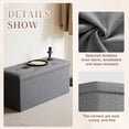 thumbnail image 3 of 30" 3 PCS Storage Ottoman Bench, Folding Square Storage Ottoman with Lid, Fabric Cube Seat Footrest for Bedroom Living Room Entryway, Grey, 3 of 8
