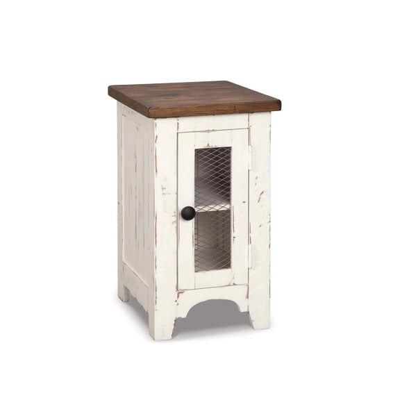 Signature Design by Ashley Casual Wystfield Chairside End Table  White/Brown