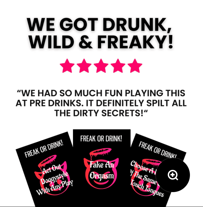 Freak Or Drink Drinking Card Games - The Naughtiest Group Adult Drinking Game For You, Your Partner & Friends | Perfect for Parties, Pre Drinks, Uni Students