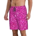 thumbnail image 2 of Naloa Rose Red Glitter Men's Beach Shorts, Surfing shorts, Swim trunks, Quick Dry Swim Trunks for Surfing Beach Fun - X-Large, 2 of 9
