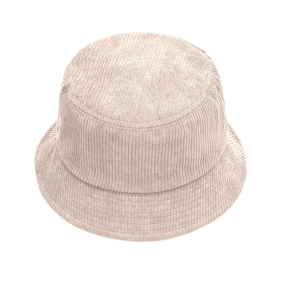 HNMKIU Autumn Winter Corduroy Unisex Fisherman Hat Street Style Beret Bucket Cap Adjustable Bucket Hat Beige,One Size