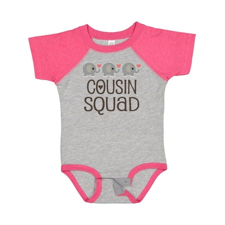 

Inktastic Cousin Squad Elephant Gift Baby Boy or Baby Girl Bodysuit