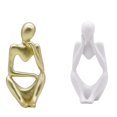 thumbnail image 1 of 2x Esculturas de , Figuras de Escritorio de Manualidades de jes, Estatuas de Estantería, Colección de Decoración de , Ad Baoblaze Figura pensador abstracto, 1 of 8