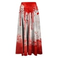 thumbnail image 5 of Nmnitkp Skirts for Women Halloween Print Women's Pleated Skirt Chiffon Elastic Waist A-Line Midi Length Skirt Fashionable Trends Maxi Skirt, 5 of 6