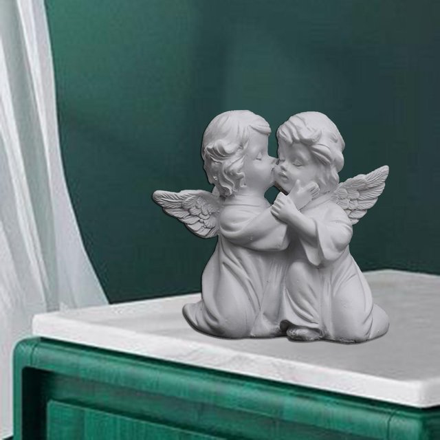 2 Piezas Resina Chica ángel Estatuilla Estatua Escritorio Adornos Macarena Estatua del candelero
