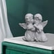 thumbnail image 4 of Resina blanca Chica Ángel Estatuilla Oración Escultura Decoración de escritorio Regalos - Besar a la derecha la derecha Macarena Estatua del titular de la vela, 4 of 8