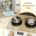 thumbnail image 5 of Arlopu Kids Play Kitchen Set, Wooden Pretend Kitchen Toys w/ Cookware Accessories, Sink, Microwave & 2 Fabric Boxs, 5 of 9