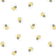 Emma & Mila Muslin Bees in Yellow Fabric, per Yard
