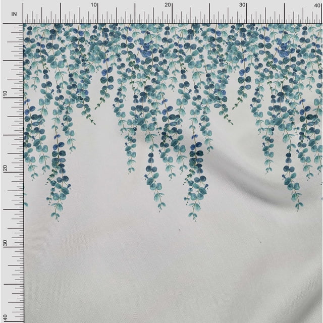 oneOone Georgette Viscose Fabric Leaves Panel Print Fabric BTY 42 Inch Wide
