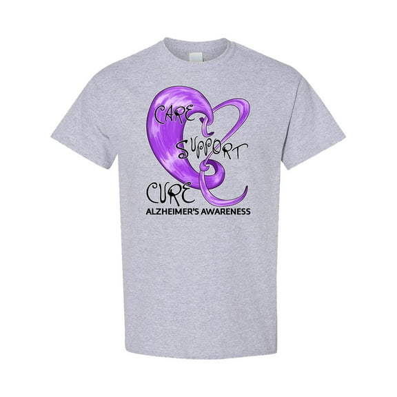 Inktastic Care, Support, Cure Alzheimers Awareness T-Shirt