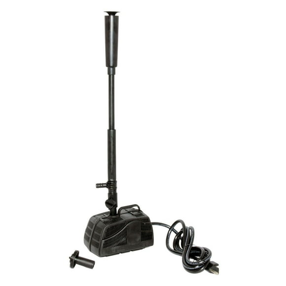 KoolScapes 200 GPH Pond Pump with 2 Interchangeable Fountain Nozzles, Outdoor Water Feature for Garden
