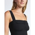 thumbnail image 2 of Scoop Women’s and Women’s Plus Foldover Square Neck Midi Dress, Sizes XS-4X, 2 of 5