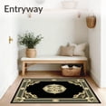 thumbnail image 3 of ODIKA 2'x3' Machine Washable Non-Slip Area Rug, Machine Black Gold Medallion High Traffic Rug, Black, 84805, 3 of 7