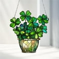 thumbnail image 6 of 2D Acrylic Pendant Hanging Decoration, Ngxiha Shamrock Suncatcher Four Leaf Clover Window Hanging Ornament, Acrylic Stained Glass Effect Art, Holiday Outdoor Decoration, 6 of 9