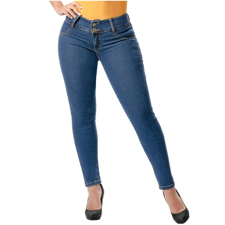 SKINNY COLOMBIAN BUTT LIFTER JEANS WITH REMOVABLE PADS REDUCE MEDIDAS BBL