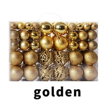 100 Pack Christmas Ornaments Set - Shatterproof Glitter Ball Decorations for Tree/Wreath - Plastic Hanging Baubles Bulk Pack - Holiday Party & Home Decor