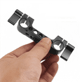 thumbnail image 5 of 2X Dual 15mm Rod Clamp Railblock with 1/4 Screw Holes for DSLR Camera Rod Shoulder Support for Follow Focus, 5 of 5