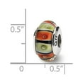 thumbnail image 2 of Sterling Silver Reflections Red Yellow Murano Glass Bead Charm - Measures 13.64x7.27mm Wide, 2 of 2