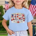 thumbnail image 2 of CONZONE Independence Day Girls Tshirts Short Sleeve Fourth Of July T Shirts For Girls Usa Letter Graphic Crew Neck Fashion 250Th Anniversary Chlidren Spring Summer Tops, 2 of 4