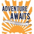 thumbnail image 3 of Saying Duvet Cover Set, Commercial Airplane Rising Sun Adventure Words Aviation Journey Print, Decorative 3 Piece Bedding Set with 2 Pillow Shams, Queen Size, Navy Blue Orange, by Ambesonne, 3 of 3