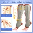 thumbnail image 5 of 3 Pairs Zipper Copper Compression Socks for Women & Men Circulation 15-20 mmhg - Better Blood Flow, Swelling, Best Support for Medical, Running, Nursing, 5 of 6