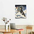 thumbnail image 2 of Nawypu  Japanese Painting Canvas Wall Art Decor  Katsushika Hokusai Landscape General Kamakura and Crocodile Artwork Reproduction Picture Prints Gallery Wrapped Triptych Room Decoration, 2 of 4