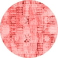 thumbnail image 1 of Ahgly Company Machine Washable Indoor Round Abstract Red Modern Area Rugs, 4' Round, 1 of 4