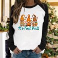 thumbnail image 2 of Penkiiy Chandail en Molleton pour Femmes C'est l'Automne Col Rond Imprimé Chandail Manches Longues Blouse Blanche Vêtements Y2K, 2 of 4