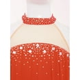 thumbnail image 3 of Manyakai Girls Ruched Mesh Dance Dress Shiny Rhinestones Draping Halter Backless Cutout Backless Skirts with Irregular Hem Orange 10, 3 of 6