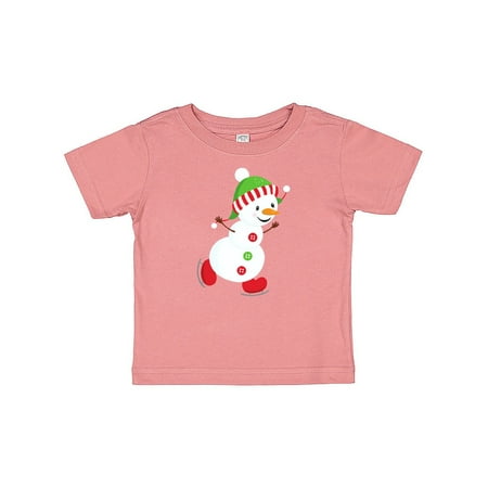

Inktastic Ice Skating Snowman Snowman With Hat Carrot Nose Gift Baby Boy or Baby Girl T-Shirt