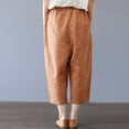 thumbnail image 4 of ZANZEA Women High Waist Basic Cropped Pants Capris Pantalon Wide Leg Trousers, 4 of 4