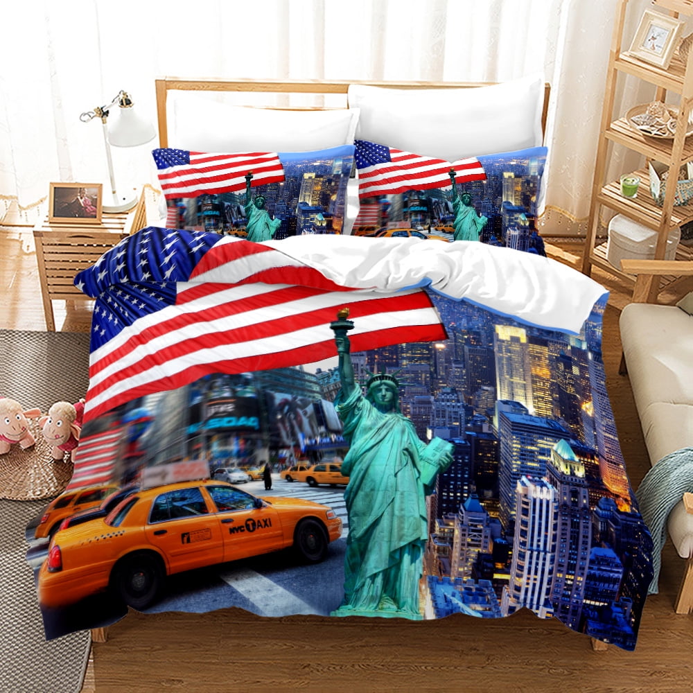 American Flag Bedding Sets USA Patriotic Duvet Cover 3D Printed Stars