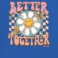 thumbnail image 3 of Better Together Women's V-Neck T-shirt Vintage Retro Boho Style 70s Floral Vibe Hippie Peace Love Friendship Bohemian Tee, 3 of 7