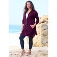 thumbnail image 3 of Roaman's Women's Plus Size Waffle Mega Length Zip Hoodie, 3 of 4