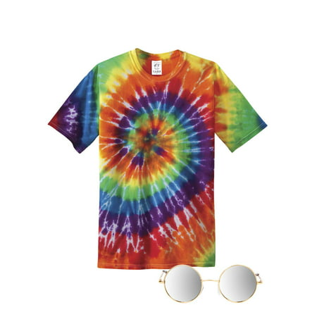 70s Hippie Costume Kit ( Includes T-shirt and Mirror Lens Sunglass
