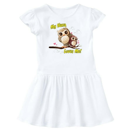 

Inktastic My Nana Loves Me Owl Gift Baby Girl Dress