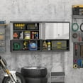thumbnail image 2 of GREATMEET 31" H Metal Garage Storage Cabinets,Wall Cabinet Storage,Lockable Wall Mount Cabinet, Metal Wall Cabinet for Garage Office Utility Room, Black&Grey, 2 of 15
