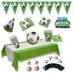 thumbnail image 2 of Conjunto de decoración de cumpleaños para niños, mantel con temática de fútbol, taza, plato, servilleta, Pancarta, sombrero, bolsa de botín, suministros de fiesta, nuevo, 2 of 5