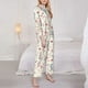thumbnail image 3 of Balery Wildflower Watercolor 3 Conjunto de Pijama con Estampado para Mujer, Conjunto de Dos Piezas con Manga Larga, Ropa de Dormir Suave con Bolsillos, Pijamas Cómodos-Medium, 3 of 7