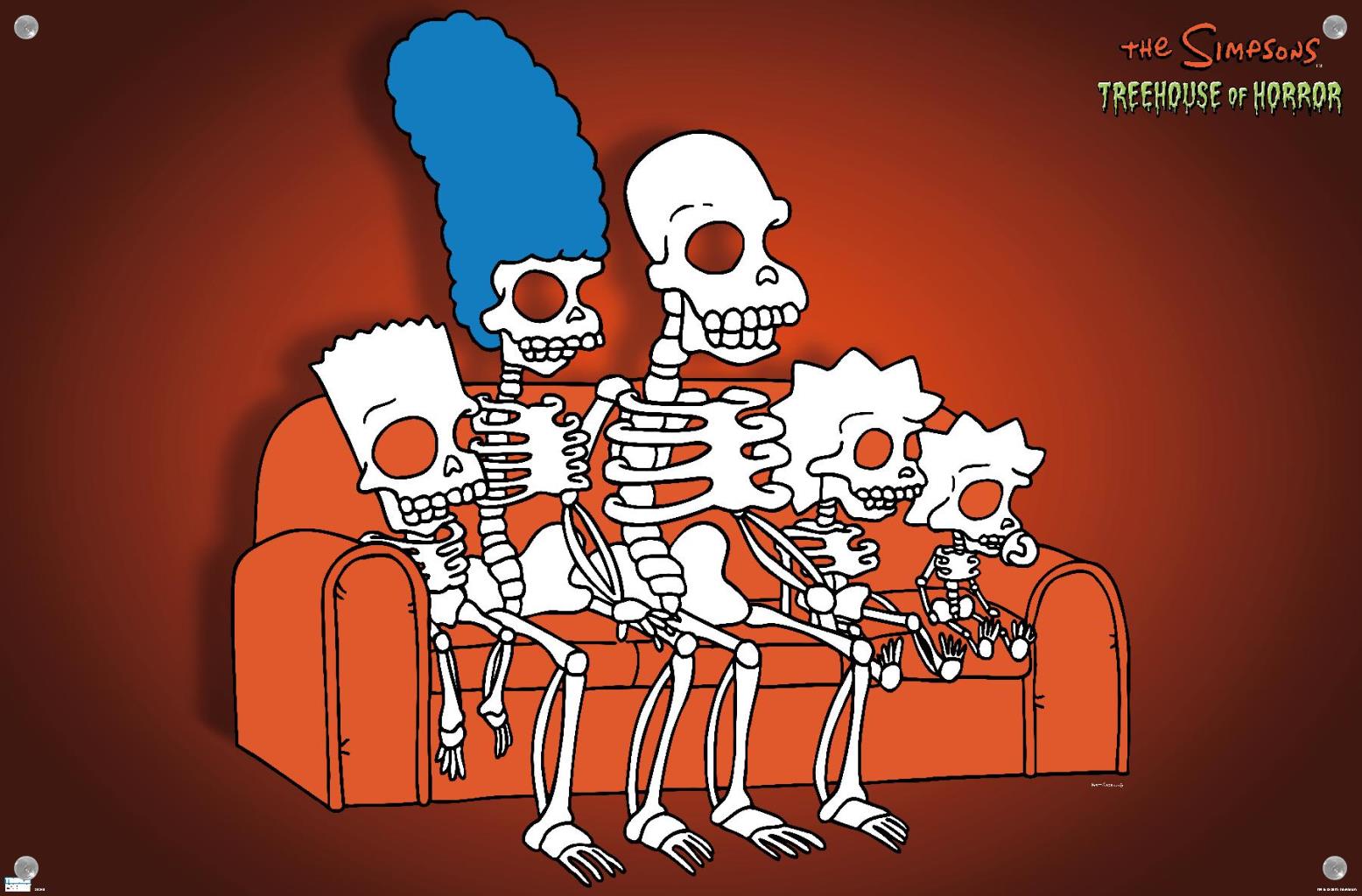 The Simpsons: Treehouse of Horror - Family Bones Wall Poster with Pushpins, 14.725" x 22.375"