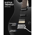 thumbnail image 2 of Guitarra eléctrica Donner DMT-66 99 cm con funda para principiantes, color negro, 2 of 9